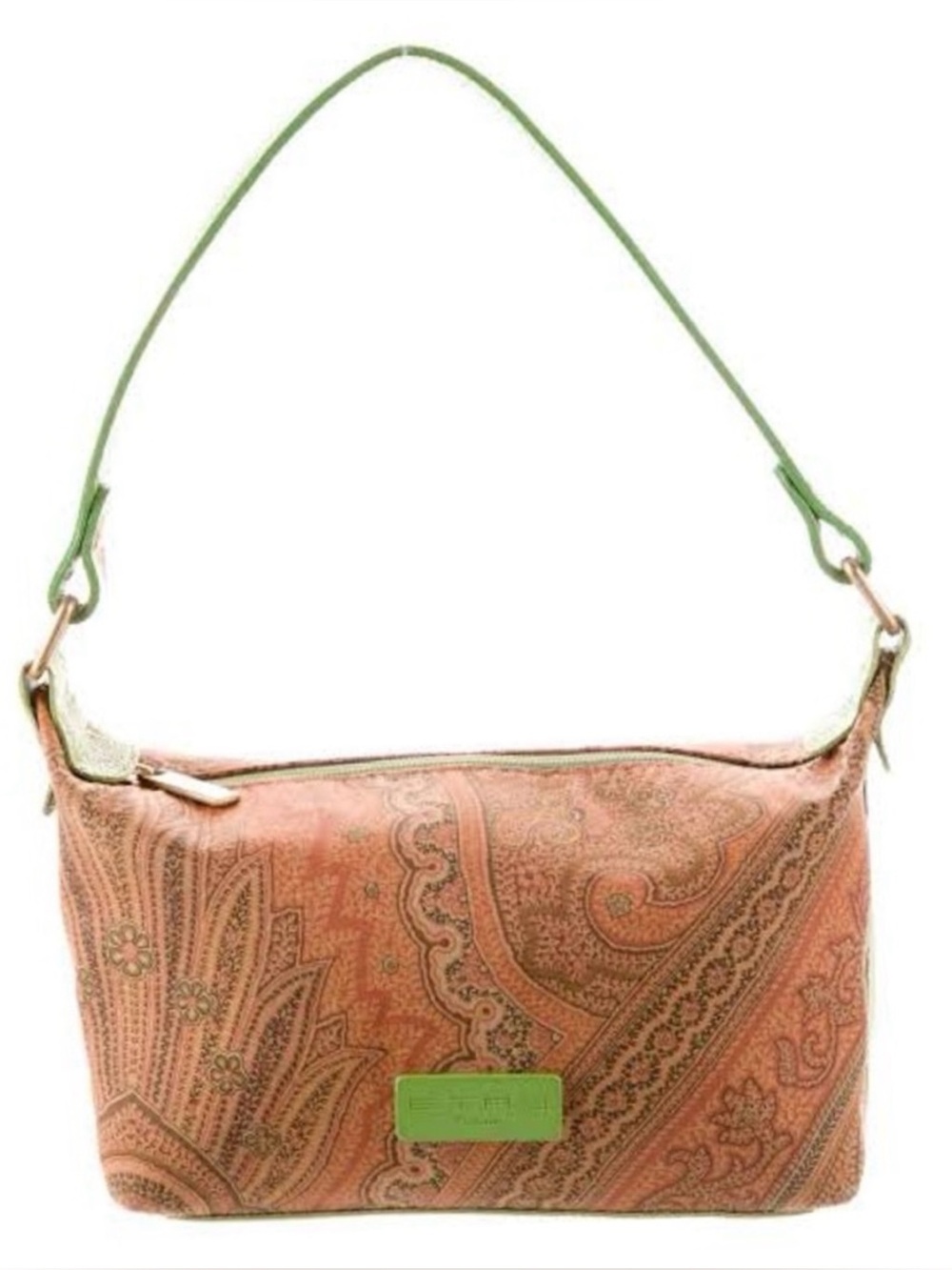 ETRO Milano Y2K VTG Paisley Mini Shoulder Bag - Lime Green Accent - RARE